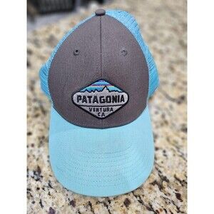 Patagonia Hat Cap Snap Back Gray Blue Trucker Mesh Patch Mens Ventura CA.